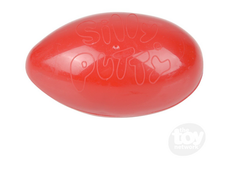 Red Silly Putty Egg with embossed logo, classic timeless toy for kids ages 3 and up, sold individually.