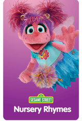 Yoto | Sesame Street: Nursery Rhymes card featuring Abby Cadabby from Sesame Street on a purple background.