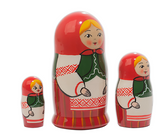 Matryoshka Nesting Dolls | Belorussian Nadia 3pc set with traditional outfit and detailed hand-painted design.