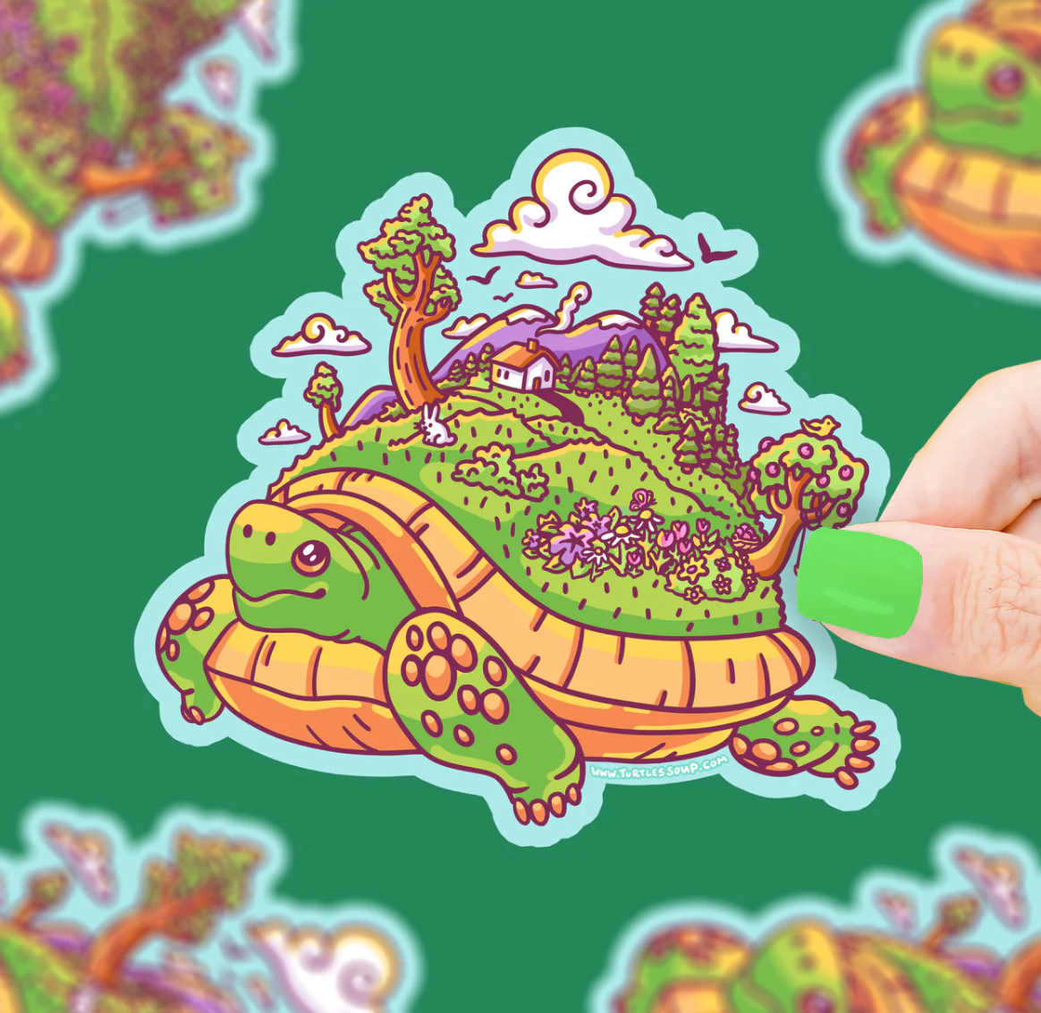 Walking Island Tortoise Sticker