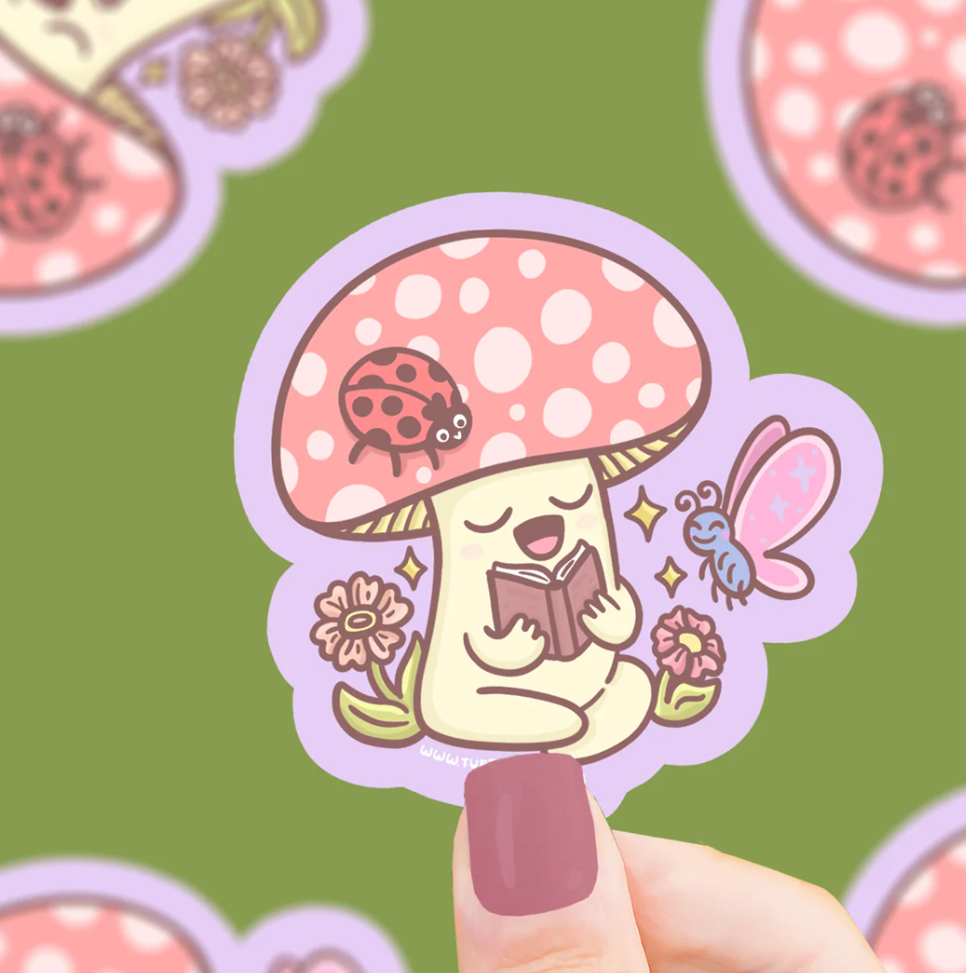 Reading Mushroom Sticker