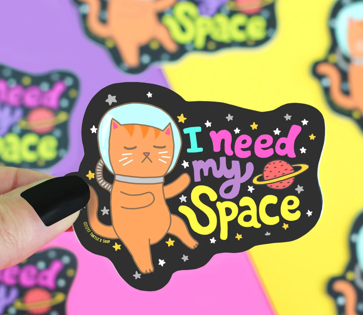 I Need My Space Cat Sticker