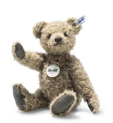 Teddy Bear German Open Edition Howie with caramel mohair, faux leather paws, embroidered face, and classic Steiff tag.