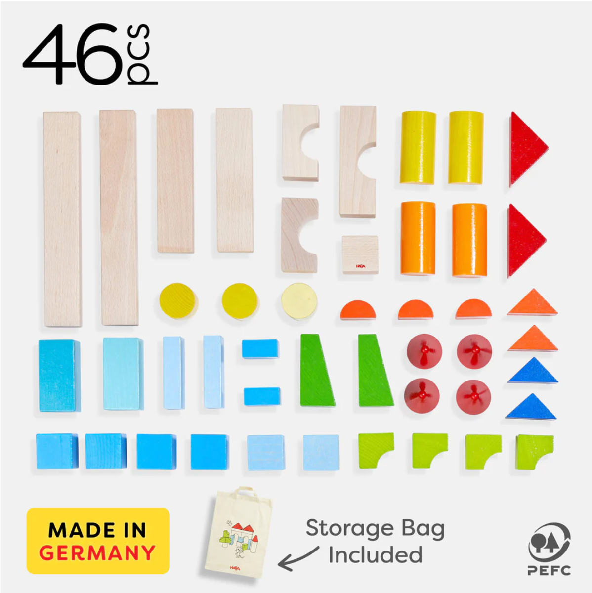 Colored Building Blocks | 46 Piece Set