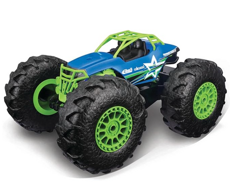 RC Rock Hopper with big off-road tires, blue and green body, designed for full function remote control fun.