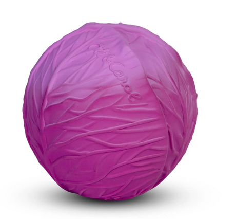 Baby Ball | Col Morada Cabbage sensory ball made of natural rubber with textured purple cabbage design for babies.