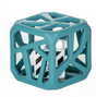 Chew Cube | Turquoise teething rattle with textured edges and geometric design for soothing babies 3 months and up
