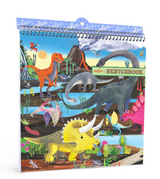 Sketchbook | Dinosaurs spiral-bound with colorful dinosaur illustrations on cover, 6x6 inches, durable and creative sketchbook.
