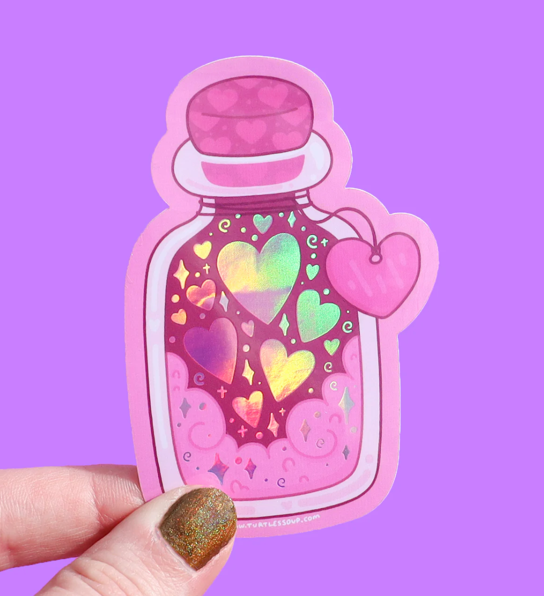 Bottle of Hearts Sticker