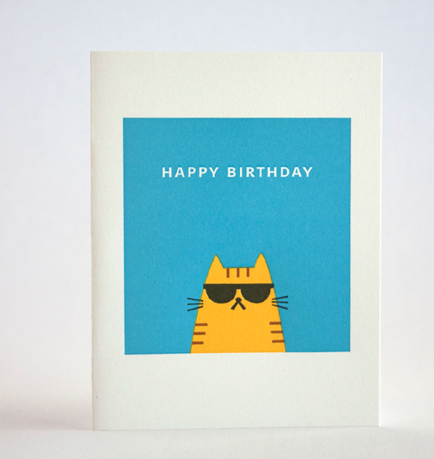 Cool Cat Birthday Card