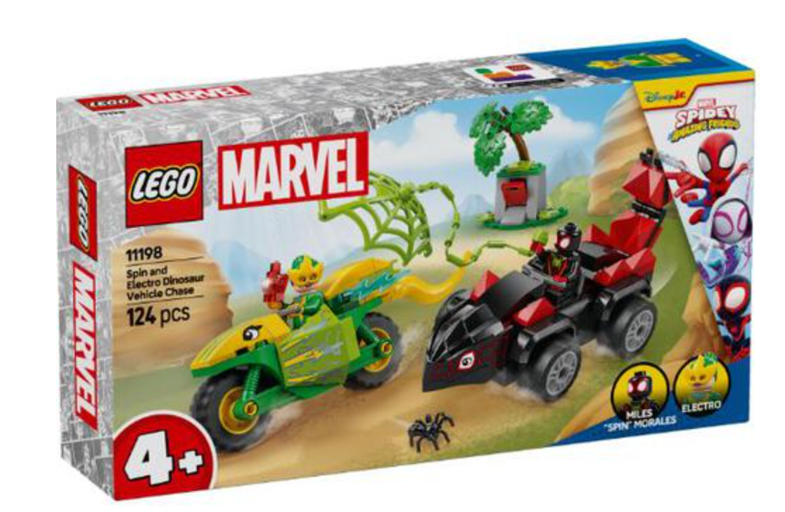 Spidey Spin and Electro Dinosaur Vehicle Chase