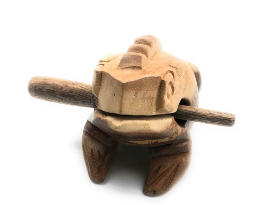 Wooden Croaking Frog | 4in Natural