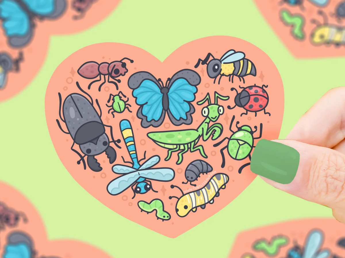 Cute Bugs Heart Sticker