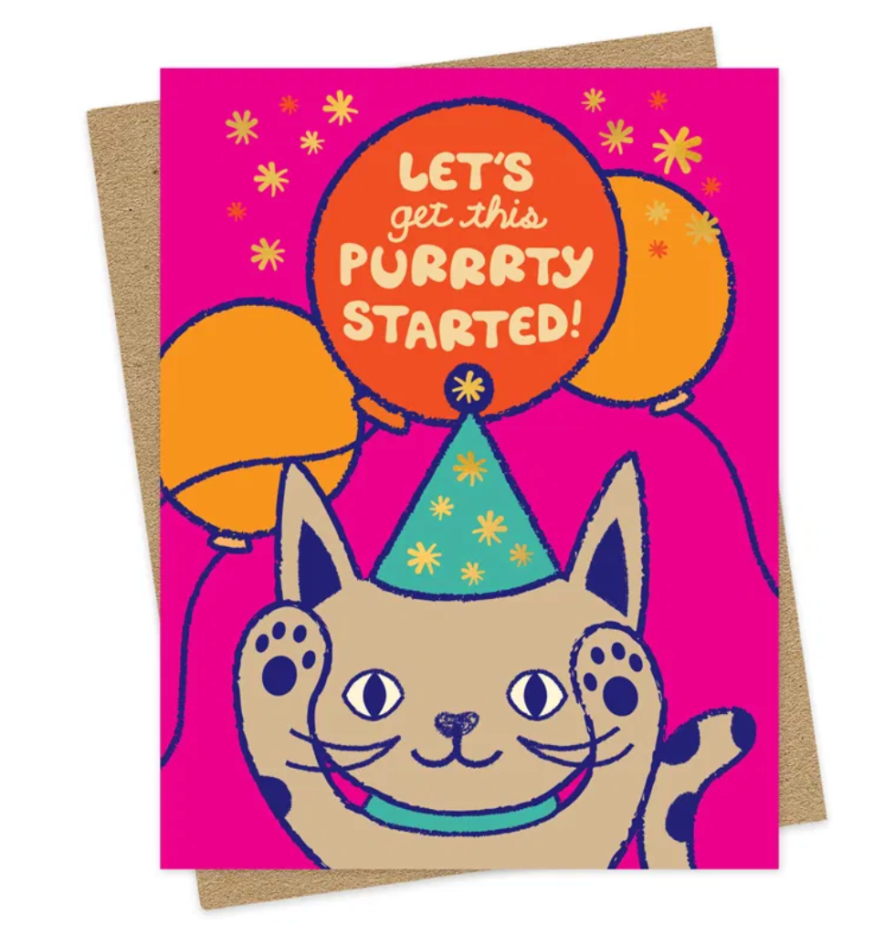 Purrrty Cat Birthday Card