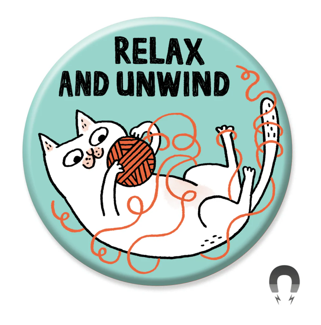 Relax and Unwind Cat Magnet