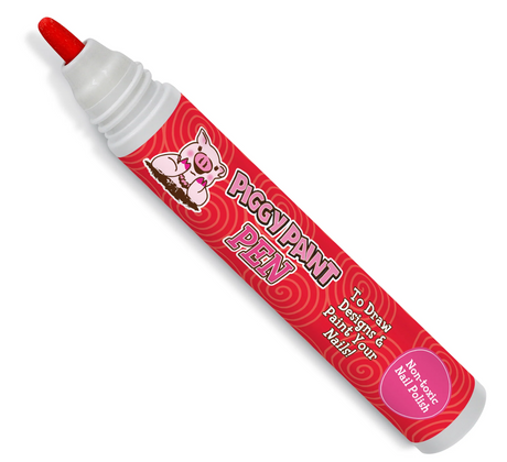 Piggy Paint Polish Pen | Razzle Red with marker tip for easy, non-toxic nail art and creative designs for kids.