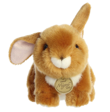 Bunny Ear Up Ear Down Ginger plush from Miyoni Tots, soft and eco-friendly cute bunny toy for all ages.