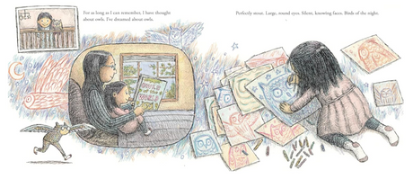 To See An Owl features a child imagining and drawing owls indoors while dreaming of finding one in the night.