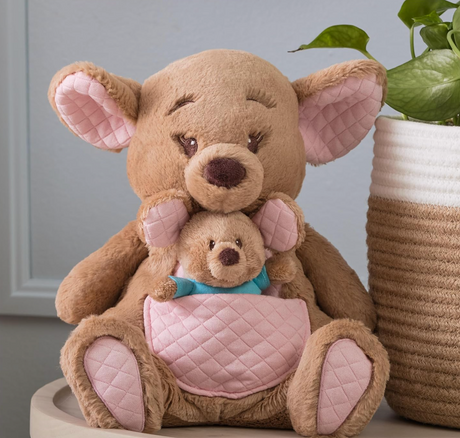 Oh So Snuggly Kanga & Roo plush with soft quilted accents and huggable cocoa brown textures for cozy comfort.