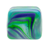 NeeDoh Nice Cube Swirl stress relief squishy toy with green and blue swirled design, perfect for ages 3 and up.
