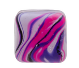 NeeDoh Nice Cube Swirl featuring a colorful pink, purple, and black swirled stress relief cube toy.