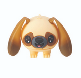 Perk Ups! small squeezable dog toy with long ears that flap up and down when squeezed, cute and palm-sized.