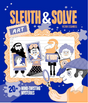 Sleuth & Solve: Art book cover with illustrated characters and art-themed mysteries for kids aged 8 to 12.
