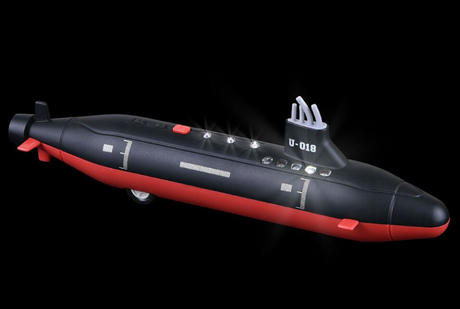 Submarine diecast pull back toy with lights and sounds, speeding across surfaces for kids ages 3 and up.