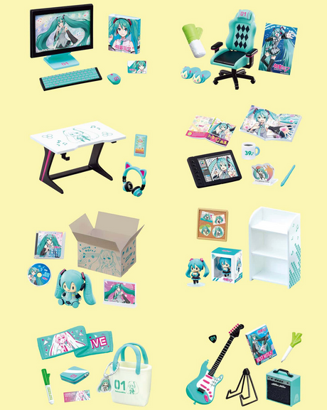 Re-Ment | Miku Miku Room Blind Box featuring detailed Hatsune Miku miniature gaming setup and accessories.