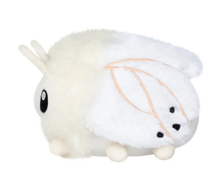 Soft, fluffy Poodle Moth Snackers plush toy with big eyes and delicate wings, blending moth and poodle features.