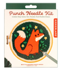 Punch Needle Kit | Fox with adjustable hoop, punch needle, threader, cotton cloth, and yarn for beginners.