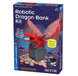 Robotic Dragon Bank Kit box showing a red mechanical dragon on a treasure chest with coins, a STEM building toy for kids.