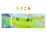 Magna Carry | Unicorn Kingdom fold magnetic play scene with colorful unicorns, castle, rainbow, and enchanted characters.