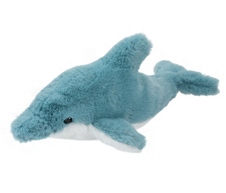 Soft and realistic plush Dolphin toy in slate blue and white, perfect for kids, named Dolphin Bopper.