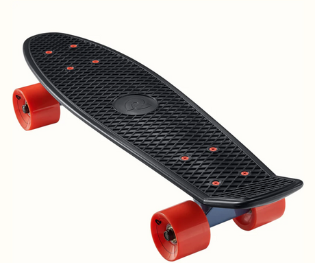 Quip Mini Cruiser Skateboard | El Diablo with durable black deck and vibrant red wheels, perfect for commuting and cruising.