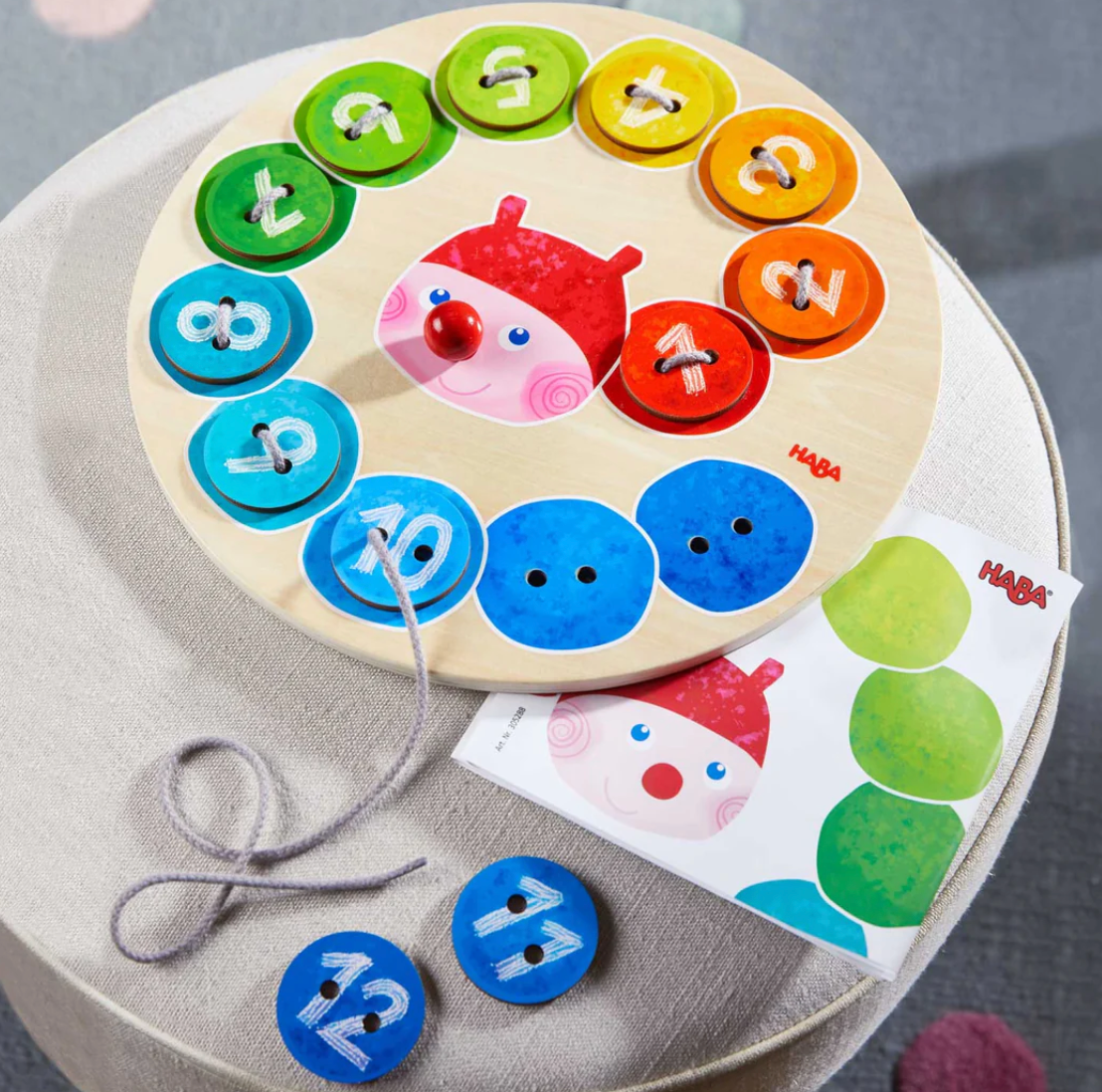 Rainbow Caterpillar Counting Threading Game