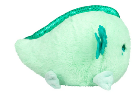 Mint Baby Axolotl Snackers plush toy in soft mint color, perfect for cuddling and imaginative play.