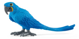 Blue Hyacinth Macaw figurine with detailed feathers and long tail, showcasing the largest flying parrot’s beauty.