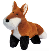 Soft plush toy fox with brown, black, and white fur, designed as Muzzles | Fox Frank for children and collectors.