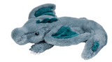 Dragon Obie plush toy in slate blue with soft wings and spiky crest, perfect for cuddling and imaginative play.