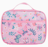 Lilac butterfly junior lunchbox with flowers and handle, insulated and easy to clean for kids’ lunchtime.