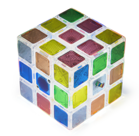 Clear Rubik’s Cube Pulse with colorful glowing panels designed for fast, timed solving challenges for kids ages 8 to 13.