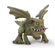 Green mythical creature with dragon wings and toad-like body featuring bright yellow eyes and sharp teeth