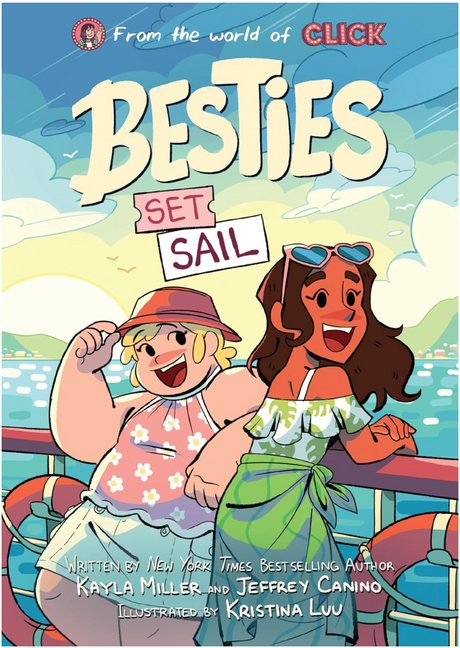 Two friends smiling and enjoying a sunny ocean view aboard a boat with colorful outfits