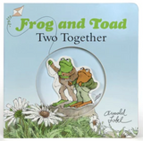 Cover of Frog and Toad Two Together board book featuring Frog and Toad standing on flowers with a kite flying above