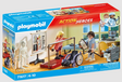 Playmobil hospital orthopedic set with doctor, patient, wheelchair, exercise bars, skeleton, and medical equipment.