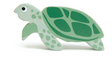 Smooth wooden sea turtle toy with natural green design perfect for imaginative ocean play for children age three and up