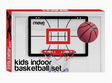 Kids indoor basketball set with backboard, hoop, net, and small basketball for fun active play.