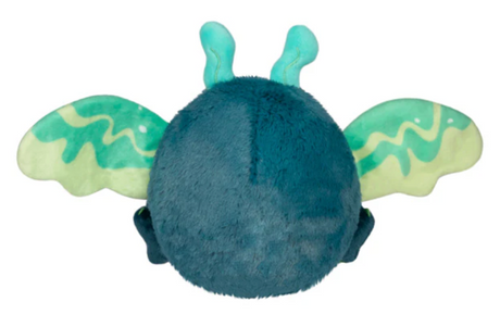 Soft plush blue and green Ectoplasm Mothman toy with wavy patterned wings and two antennae, suitable for all ages