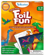 Foil Fun art set for kids with dinosaur-themed canvases, colorful foil sheets, and foam stickers for creative crafting fun.